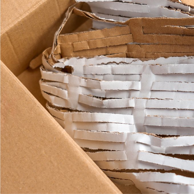 Cardboard as filling material
